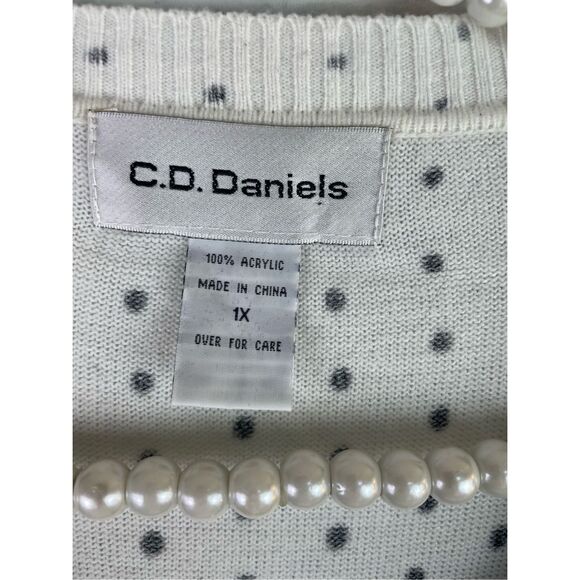 Cathy Daniels One piece Sweater Set Tank and Sweater Black and White Size 1X - Picture 3 of 5